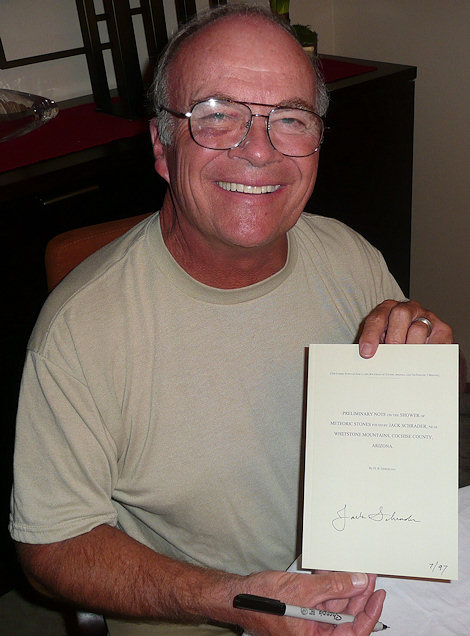Jack Schrader signing the 7th of 97 limited edition monograph copies at his home in Sierra Vista, Arizona