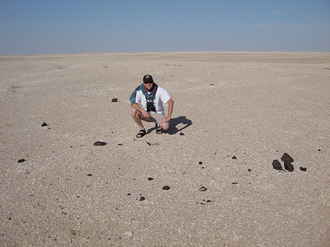 Robert Ward in the desert with his large recovery