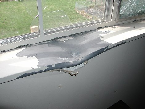 Garza bedroom window sill damage