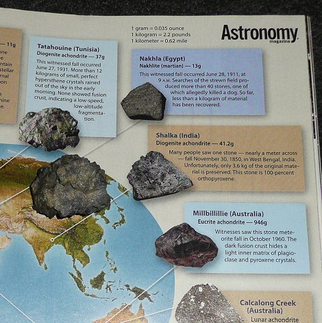 37.8 gram individual as appeared in August 2006 issue of Astronomy magazine