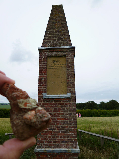 133.2 gram corner section of brick from base of original monument