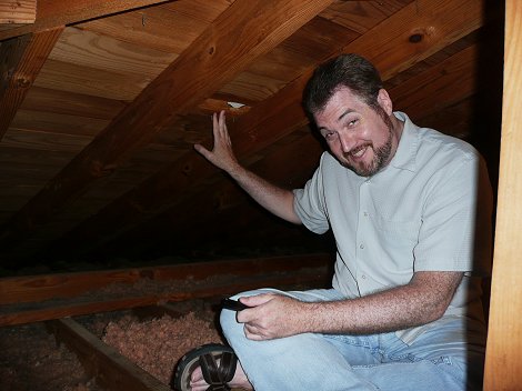 Sean Murray in the attic